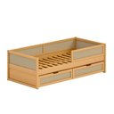 Ver imagem 2 de Cama Solteiro Madeira Maciça com Grades de Proteção e Gavetas Magna Kids Casatema MadeiraOriginals Madeiraoriginal