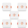 Kit com 5 Spot de Embutir Quadrado Plano Branco + 5 Lâmpadas Par20 Nordecor/mbled - 1
