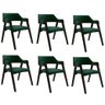 Kit 6 Cadeiras Sala de Jantar e Jogos Carteados Madeira Maciça Poker Veludo Verde/tabaco G42 - Gran - 1