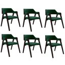 Ver imagem 1 de Kit 6 Cadeiras Sala de Jantar e Jogos Carteados Madeira Maciça Poker Veludo Verde/tabaco G42 - Gran