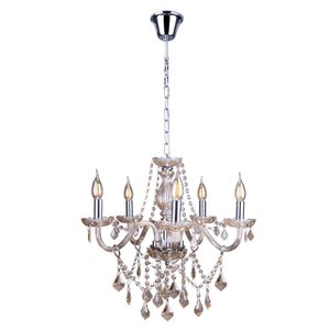 Lustre Candelabro de Cristal Legítimo France Nice 5 Braços E14