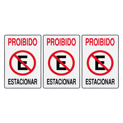 Combo 6 Placas De Sinalização Proibido Estacionar 20x30 Acesso - P-1 F9e