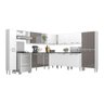 Cozinha Completa Multimóveis Xangai Pop FG3285 com Armário e Balcão Branca/Lacca Fumê - 1