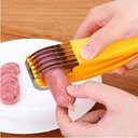 Ver imagem 5 de Fatiador de Banana Cortador de Frutas Legumes Salsicha Lâminas Inox Multiuso Chips Pepino