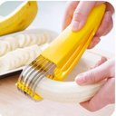 Ver mais imagens de Fatiador de Banana Cortador de Frutas Legumes Salsicha Lâminas Inox Multiuso Chips Pepino