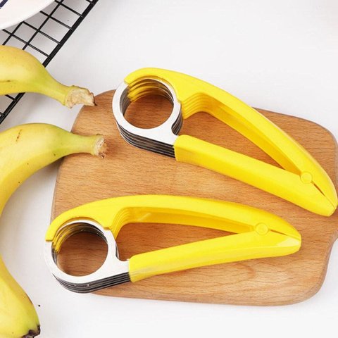 Fatiador de Banana Cortador de Frutas Legumes Salsicha Lâminas Inox Multiuso Chips Pepino