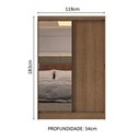Ver imagem 3 de Guarda-roupa 2 Portas de Correr com Espelho Max Madesa