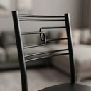 Ver imagem 5 de Kit 6 Cadeiras Paraty Corino Tempest Preto Tubo Preto Fosco