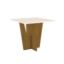 Ver imagem 1 de Mesa de Jantar Vértice 90 cm com Tampo de Vidro - Nature/Off White
