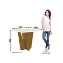 Ver imagem 4 de Mesa de Jantar Vértice 90 cm com Tampo de Vidro - Nature/Off White