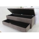 Ver imagem 2 de Puff Baú Gaveta (sapateira e Calçadeira) 120x40x45cm Marrom Acinzentado no Veludo Liso (capitonê)