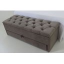 Ver imagem 1 de Puff Baú Gaveta (sapateira e Calçadeira) 120x40x45cm Marrom Acinzentado no Veludo Liso (capitonê)