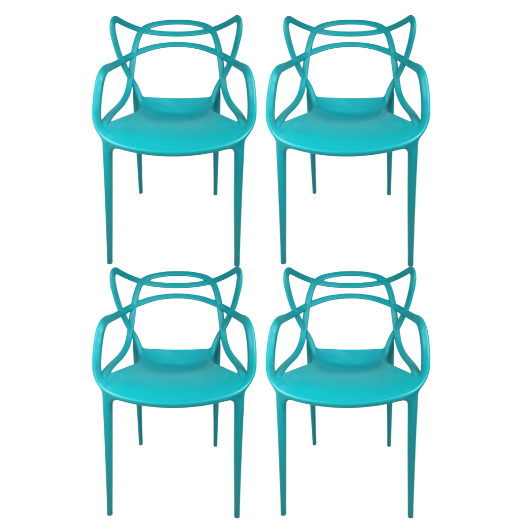 Cadeira Allegra Azul Tiffany / Turquesa - Kit com 4