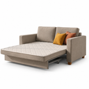 Ver imagem 2 de Sofá Cama Casal 2 Lugares com Colchão 150cm em Linho - Bege