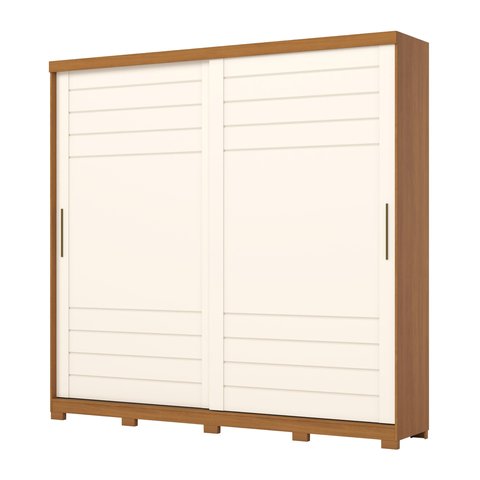 Guarda Roupa Casal Cayman 2 Portas 6 Gavetas com Pés D337 Cinamomo Off White - Henn