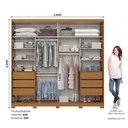 Ver imagem 3 de Guarda Roupa Casal Cayman 2 Portas 6 Gavetas com Pés D337 Cinamomo Off White - Henn