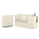 Ver imagem 1 de Jogo de Quarto Infantil Tutto New Cômoda 4 Gavetas e Berço Multifuncional Formare Off White - Matic