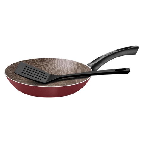 Frigideira De Alumínio Starflon Max Tramontina Paris 18cm + Espátula Vermelha