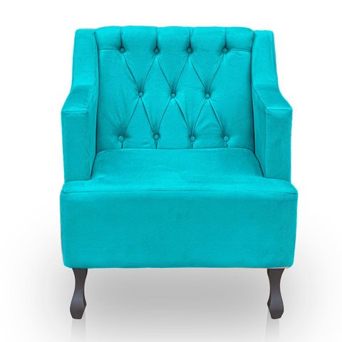 Poltrona para Sala de Estar Clássica Confortável e Reforçada Suede Elizabeth