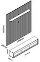 Ver imagem 5 de Rack com Painel 2.3 Ripado com LED e Rodízio Nobre Naturale com Off White - Gelius Móveis