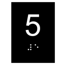 Ver imagem 1 de Kit 10 Placas Braile Ps do 5° Andar Elevador Preto