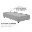 Ver mais imagens de Kit Cama Box Solteiro + Cabeceira Estofada em Madeira Maciça Curva Provençal com Capitonê Cinza/Linho