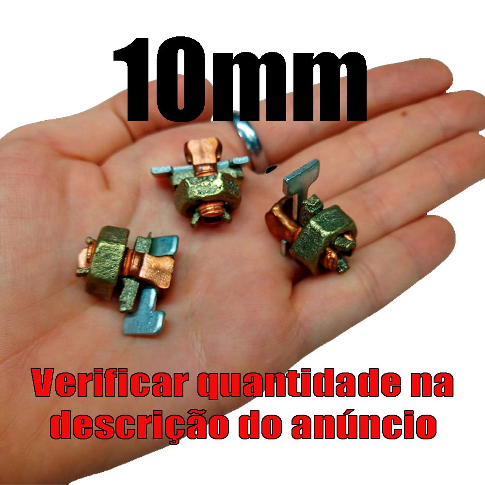 Kit 10 Split Bolt Conector Parafuso Fendido Bimetálico 10mm para Emenda Cabos Cobre Alumínio - 4