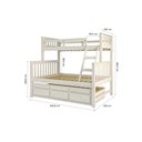 Ver imagem 3 de Beliche com Cama de Casal e Cama Auxiliar Madeira Maciça Branco Lavado Móveis Saraiva