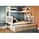Ver imagem 4 de Beliche com Cama de Casal e Cama Auxiliar Madeira Maciça Branco Lavado Móveis Saraiva