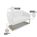 Ver imagem 7 de Sofá Namoradeira e Poltrona Base Industrial Dourado Stella Corano D03 - D'Rossi Cor Branco