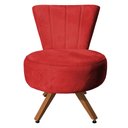 Ver imagem 1 de Poltrona Decorativa Royal Base Giratória de Madeira Slk Decor Vermelho