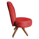 Ver imagem 2 de Poltrona Decorativa Royal Base Giratória de Madeira Slk Decor Vermelho