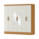 Ver imagem 2 de Guarda-Roupa Casal 100% MDF 6 Portas 2 Gavetas Jatobá Yescasa Cinamomo/Off White