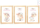 Ver imagem 1 de Quadro Decoração Infantil Ovelhinha Aquarela Moldura e Vidro:pinus