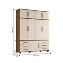 Ver imagem 3 de Guarda Roupa Casal Mabel 9 Portas 6 Gavetas MDF Malbec-Off White Casah