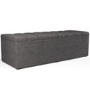 Ver imagem 4 de Kit Cabeceira Cama Box Casal King 195cm com Calçadeira Baú Dália W01 Linho Cinza Escuro - Lyam