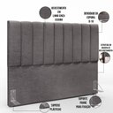 Ver imagem 5 de Kit Cabeceira Cama Box Casal King 195cm com Calçadeira Baú Dália W01 Linho Cinza Escuro - Lyam