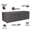 Ver imagem 6 de Kit Cabeceira Cama Box Casal King 195cm com Calçadeira Baú Dália W01 Linho Cinza Escuro - Lyam
