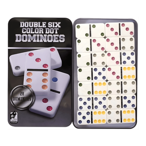 Jogo de Dominó Double Six Color Dot Dominoes 28 Peças