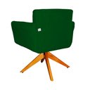 Ver imagem 4 de Poltrona Decorativa Isabela em Tressê Pés Madeira Giratório Suede Verde - Ds Estofados