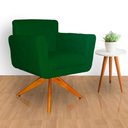 Ver imagem 2 de Poltrona Decorativa Isabela em Tressê Pés Madeira Giratório Suede Verde - Ds Estofados