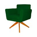 Ver imagem 3 de Poltrona Decorativa Isabela em Tressê Pés Madeira Giratório Suede Verde - Ds Estofados