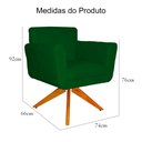 Ver imagem 5 de Poltrona Decorativa Isabela em Tressê Pés Madeira Giratório Suede Verde - Ds Estofados