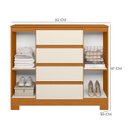 Ver imagem 3 de Guarda Roupa Solteiro Vivacce 04 Portas e Cômoda Sapateira Atena Cinamomo Off White - Móveis Albatro