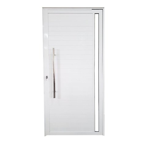 Porta Pivotante de Alumínio Branco com Puxador e Vidro Linha Veneza:Direita/ 210 x 100