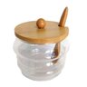 AÇUCAREIRO EM VIDRO TAMPA E COLHER EM BAMBU - YOI - 1
