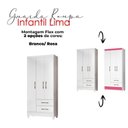 Ver imagem 3 de Guarda Roupa Infantil Lima com Cômoda Vênus e Armário Multiuso New Íris Branco Brilho – Moval
