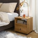 Ver imagem 3 de Mesa de Cabeceira Box com Gaveta e Nicho - Beauty Móveis:freijó