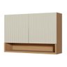 Armário Aéreo Modular 2 Portas Nesher Simone Mendes 120cm Mdf Carvalho/greige - 1