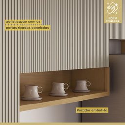 Armário Aéreo Modular 2 Portas Nesher Simone Mendes 120cm Mdf Carvalho/greige - 2